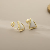 Exquisite And Small Opal Geometric Ear Studs
