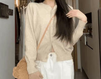 College Style Knitted Cardigan Thin Wool Sweater