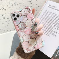Geometric line marble phone case