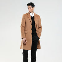 Autumn And Winter Men's Woolen Coat Slim And Long