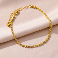 Tassel Anklet Gold Stainless Steel Waterproof Adjustable