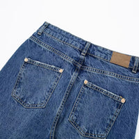 European And American Style High Waist Straight Long Jeans