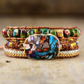 Bohemian Handmade Woven Leather String Turquoise Bracelet