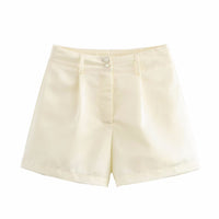 European And American Style French Fashion Design High Waist Bag Buckle Multicolor Shorts