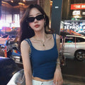 Retro Underwear U Collar Beautiful Back Outer Wear Sleeveless Vest Top