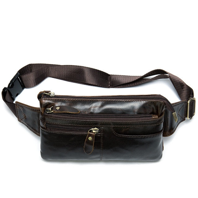 Retro Leather Men's Waist Bag Messenger Bag