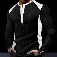 Mens Long-sleeve Sweatshirt With Patchwork Jacquard Design Loose Fit