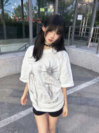 Fuzzy Printed 250g Heavy Short-sleeved T-shirt