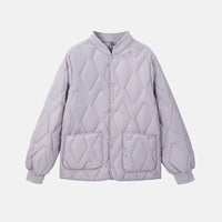 Womens Winter Warm Long-Sleeve Cotton-Lined Loungewear Unisex Cotton-Padded Jacket
