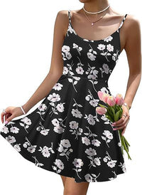 Strappy Floral Casual Pocket Holiday Dress