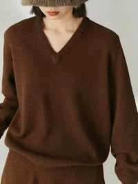 Women's V-neck Sweater Knitted Bottoming Shirt