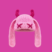 Japanese-style Sweet Dopamine Little Devil Knitted Hat For Women