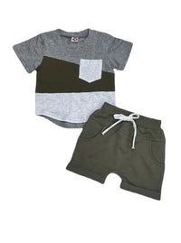 Stitching Short Sleeve Infant Children's Suit