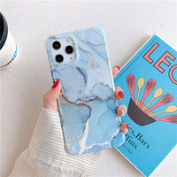 Four-corner anti-shattering gold marble mobile phone case