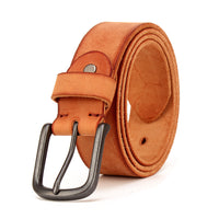 Men's leather pin buckle belt