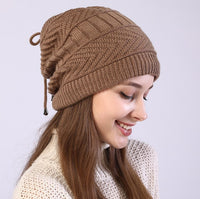 Fleece Knitted Wrap Head Pile Hat Women's Confinement Hat