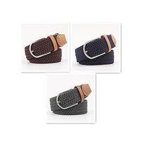 Women's Canvas Belt Student Pants Casual Stretch Braided Needle Buckle