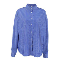 French Style Blue Striped Shirt Design Sense Niche