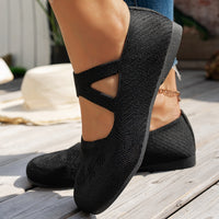 Round-toe Solid-color Fashionable Flat Casual Shoes For Women