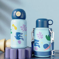Children's Vacuum Flask With Gift Box Baby Straw Cup 500ML Kindergarten Student Water Bottle