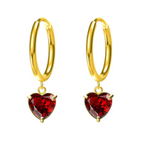 Stainless Steel Heart-Shaped Zircon Earrings Fashionable For Women