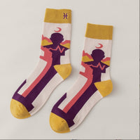 12Constellations Embroidered Socks Autumn And Winter
