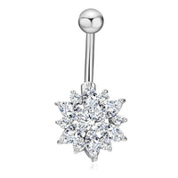 Stainless Steel Inlaid Zircon Belly Button Nail