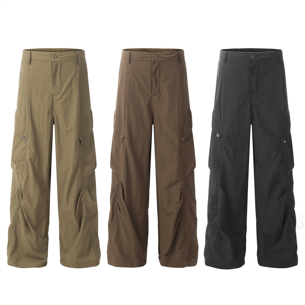 Hip Hop Big Workwear With Pocket Trousers Men's Design Sense