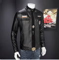 New trendy handsome locomotive PU leather coat