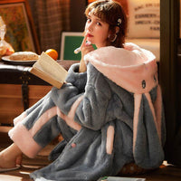 Pajamas women autumn and winter coral flannel home service suit