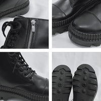 Fashionable And Simple Men's High-top Side Zipper Leather Boots