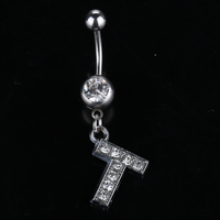 English alphabet hypoallergenic body piercing navel nail