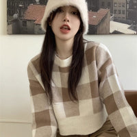 Women's Sweet Leisure Versatile Lattice Short Sweater