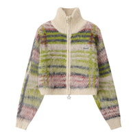 Retro Contrast Color Atmosphere Sweater Women's Loose Short