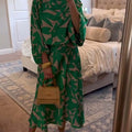 Elegant Sophisticated Womens Printed Short-sleeve Dress