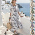 Womens Digital-Print Long Dress