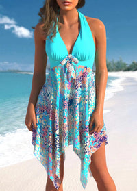 New Women's Printed Belly Covered Conservative One-piece Swimsuit