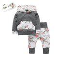 Lucia Floral Hoodie Set  Long Sleeve Fashion Hooded Floral European And American Baby Boys Three-Piece Set