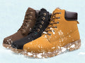 Winter British warm Martin boots men's solid color plus velvet thick outdoor work boots boots