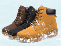 Winter British warm Martin boots men's solid color plus velvet thick outdoor work boots boots
