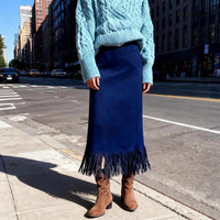 Women's Fashionable Elegant Long Suede Skirt Comfortable Slim Fit