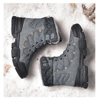Men's Cotton  High-Top Plus Velvet Warm Snow Boots Thick-Soled Hiking Shoes
