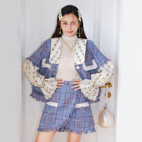 Women's Loose-fitting Floral-color Coat With Printed Stitching And Tassels