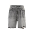 High Street Washed Denim Hole With Cat Whisker Brushed Shorts