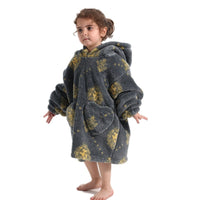 Boys And Girls Comfortable Cotton Velvet Cold-proof Clothes Lazy Blanket Hooded Plus-sized Thickened Blanket Lazy Clothes Children's Sleepwear