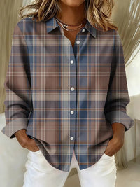 Check Print Women's Long Sleeve Shirt