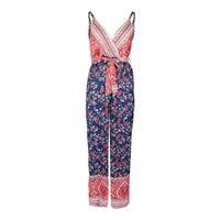Europe and the United States spring and summer EBAY hot sale jumpsuit sexy sling straps waist print jumpsuit ZC3075