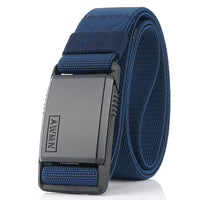 Automatic buckle elastic canvas belt