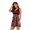 Skirt Mesh Print Split Plus Size Swimsuit