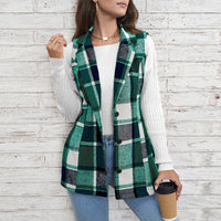 Women's Casual Versatile Lattice Vest Sleeveless Single-breasted